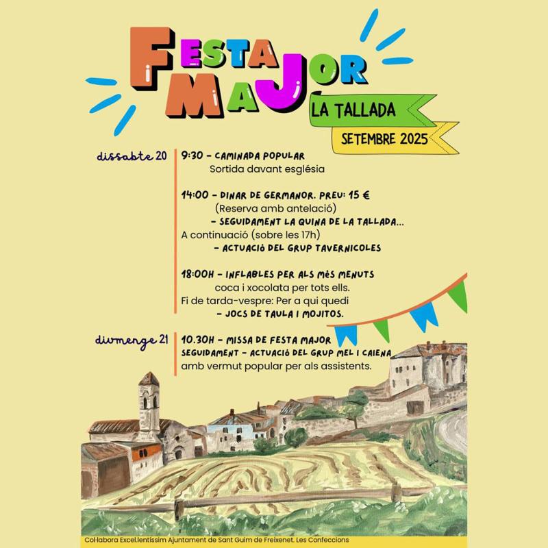 cartell Festa Major de La Tallada 2025