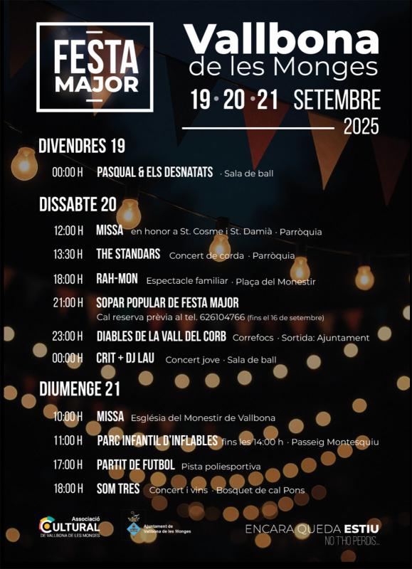cartell Festa Major de Vallbona de les Monges 2025
