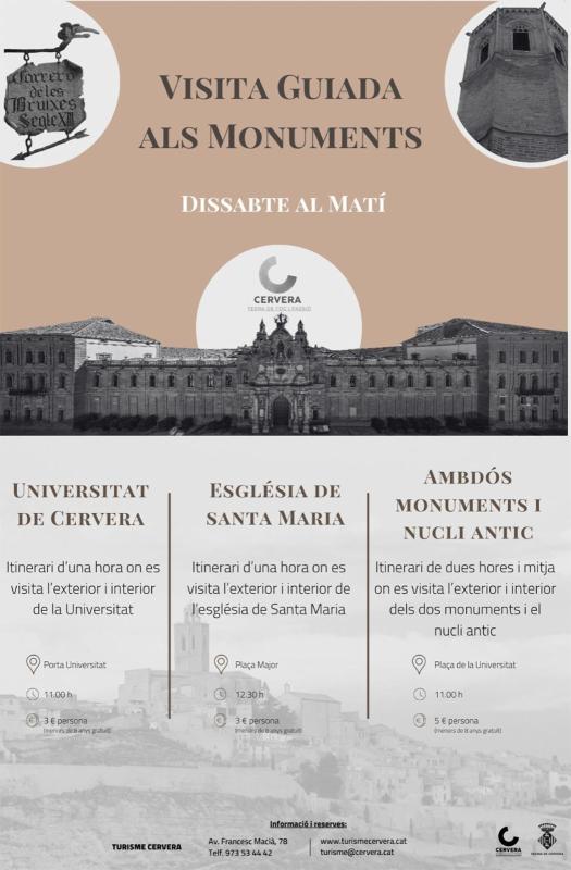 cartell Visites guiades als monuments de Cervera cartell Visites guiades als monuments de Cervera