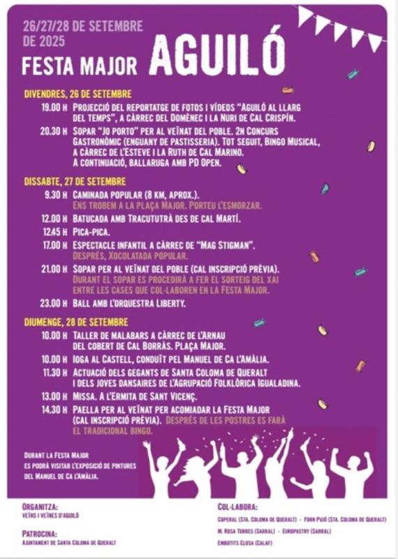 cartell Festa Major d'Aguiló 2025
