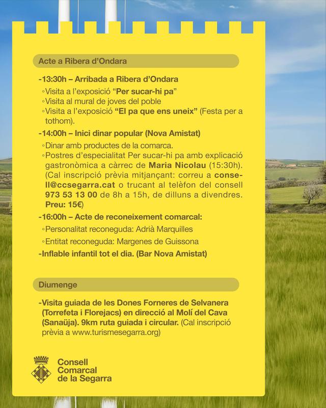 programa 5è Dia de la comarca de la Segarra - 