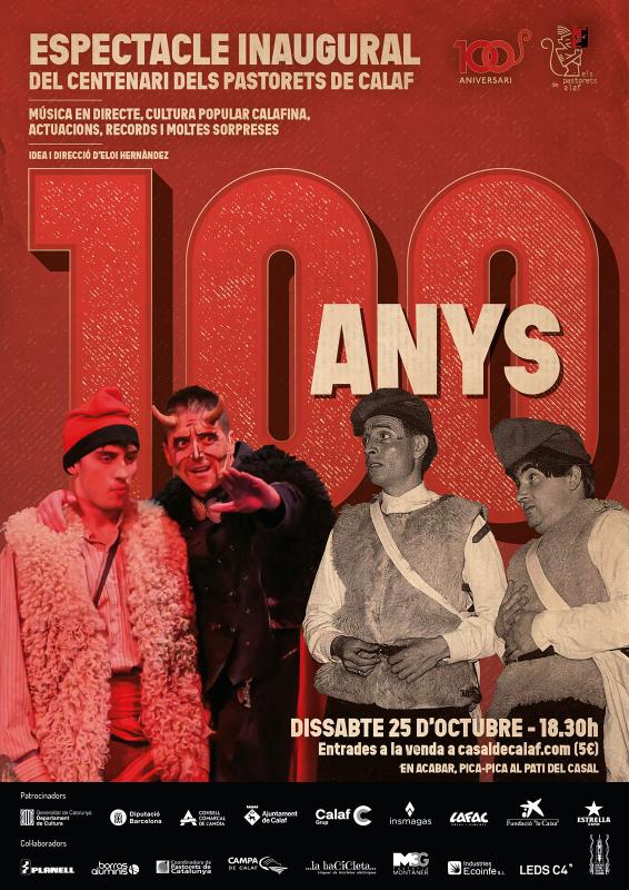 cartell Espectacle inaugural dels 100 anys dels Pastorets de Calaf