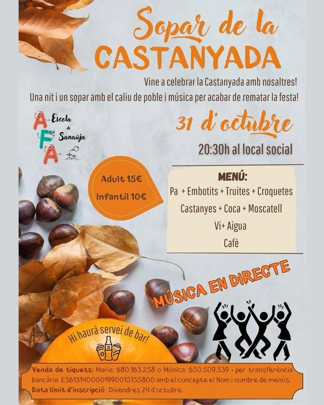 cartell Castanyada 2025 a Sanaüja