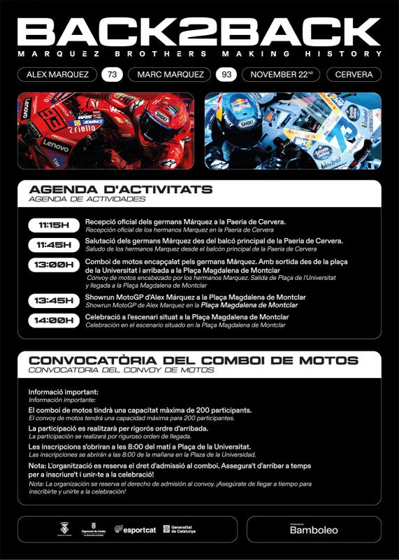 cartell Festa homenatge a Marc i Àlex Márquez