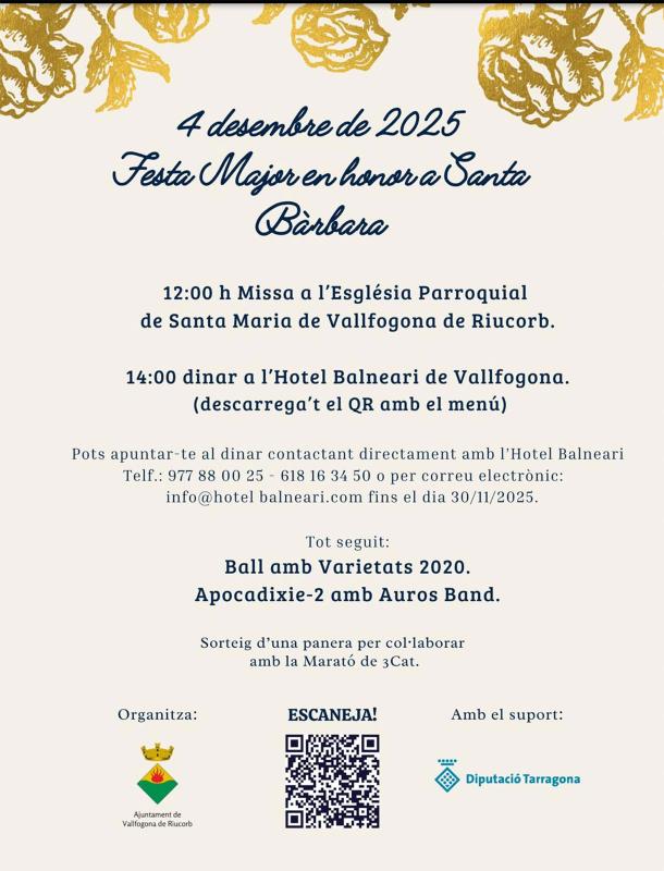 cartell Festa Major en honor a Santa Bàrbara