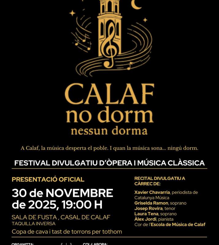 cartell Calaf no dorm nessum dorma