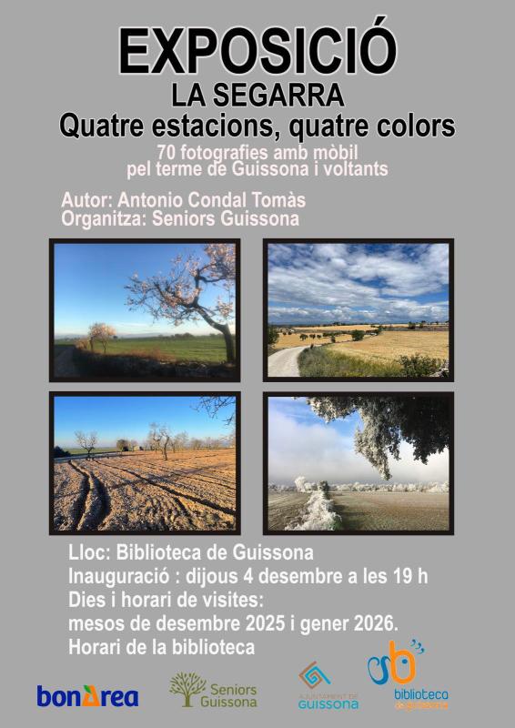cartell Exposició 'La Segarra: quatre estacions, quatre colors'