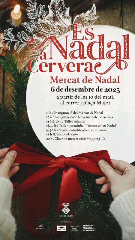 cartell Mercat de Nadal a Cervera 2025