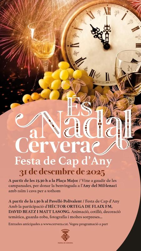cartell Festa de Cap d'Any 2026 a Cervera