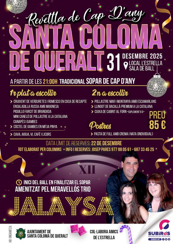cartell Cap d'Any 2026 a Santa Coloma de Queralt