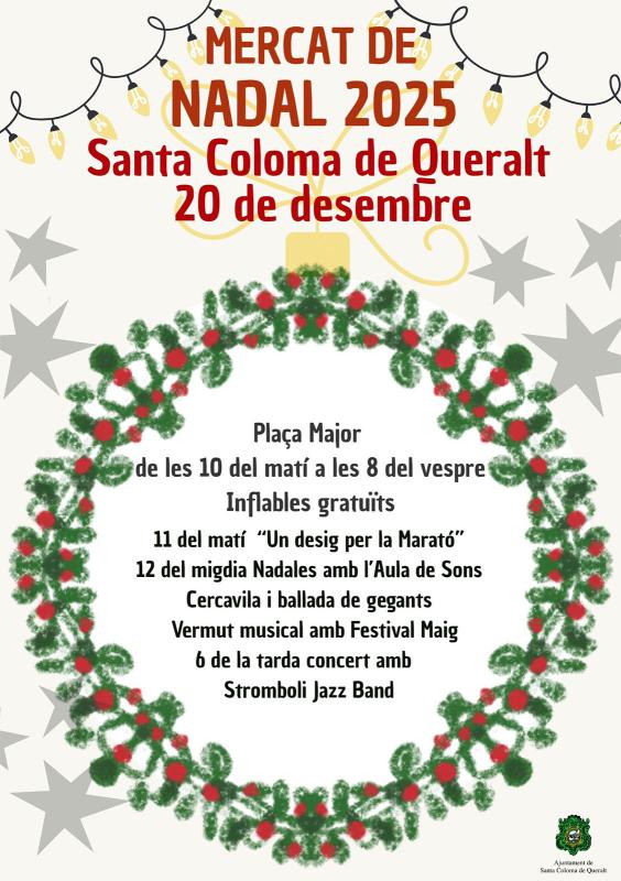 cartell Mercat de Nadal a Santa Coloma de Queralt 2025