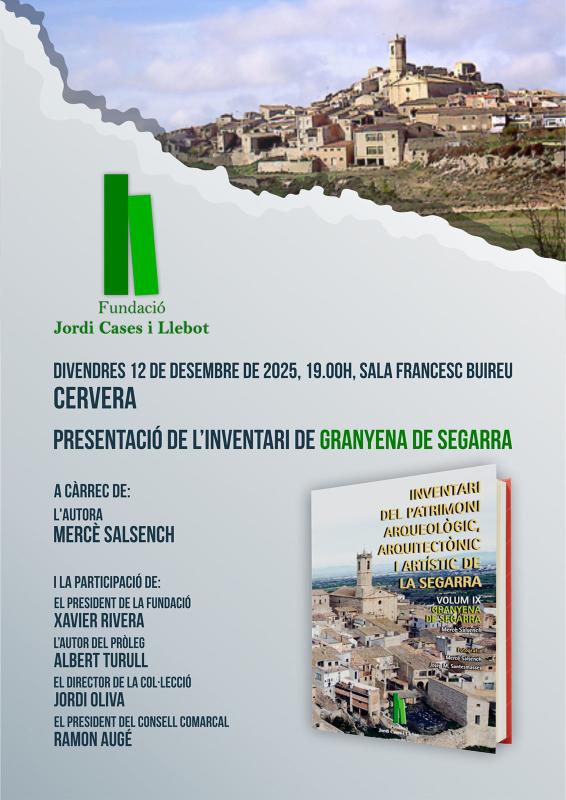 cartell Presentació de l'inventari de Granyena de Segarra