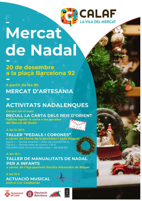cartell Mercat de Nadal a Calaf 2025