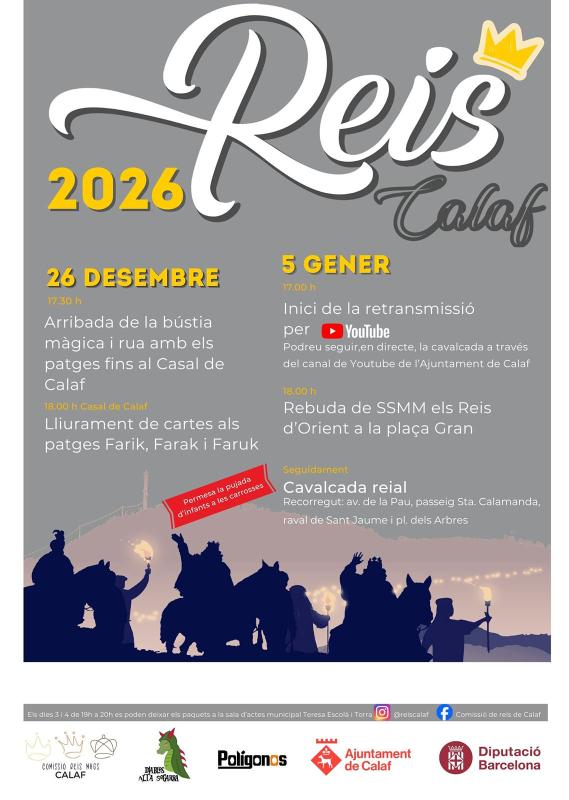 cartell Cavalcada de Reis a Calaf 2026