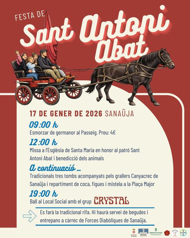 cartell Festa de Sant Antoni Abat 2026 a Sanaüja