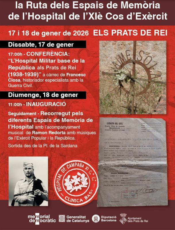 cartell Inauguració de la Ruta dels Espais de Memòria als Prats de Rei