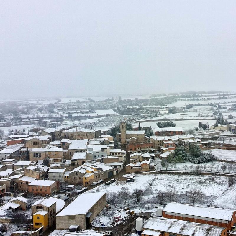 5.1.2026 Vista del poble nevat  Sant Guim de la Plana -  Ramon Sunyer