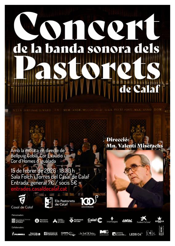cartell Concert amb la banda sonora dels Pastorets de Calaf