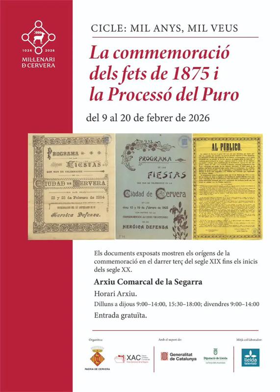 cartell Exposició 'La commemoració dels fets de 1875 i la Processó del Puro'