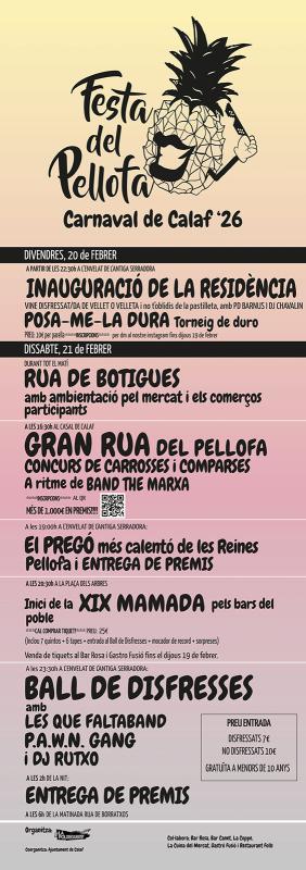 cartell Festa del Pellofa 2026, el carnaval de Calaf