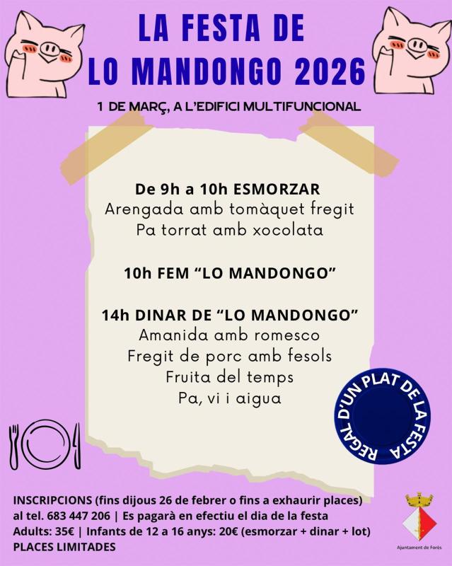 cartell Festa de Lo Mandongo 2026 cartell Festa de Lo Mandongo 2026