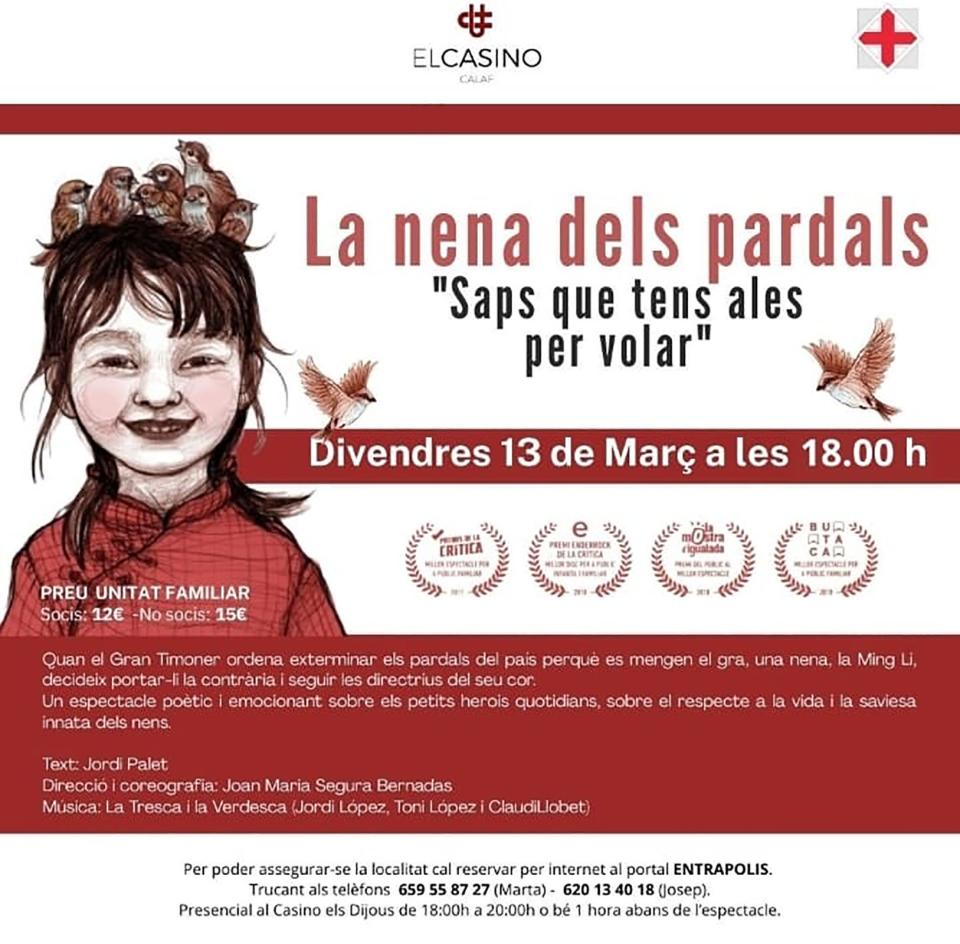 cartell Espectacle poètic 'La nena dels pardals'