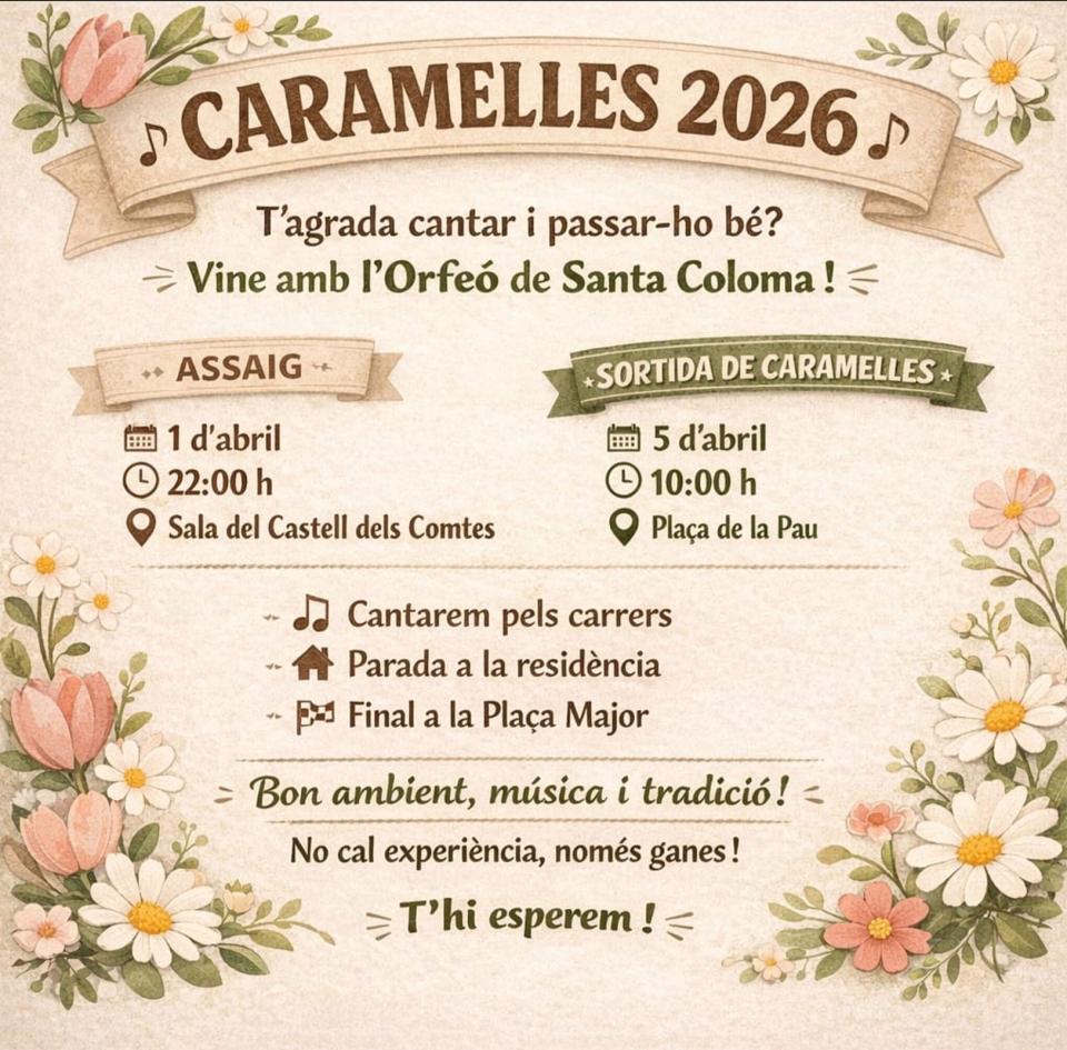 cartell Caramelles 2026 a Santa Coloma de Queralt