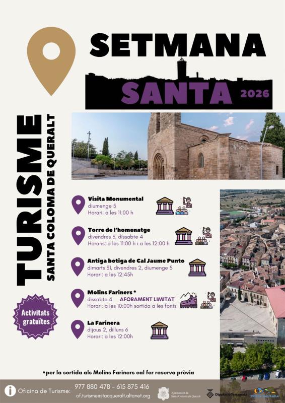 cartell Visites Setmana Santa a Santa Coloma de Queralt cartell Visites Setmana Santa a Santa Coloma de Queralt