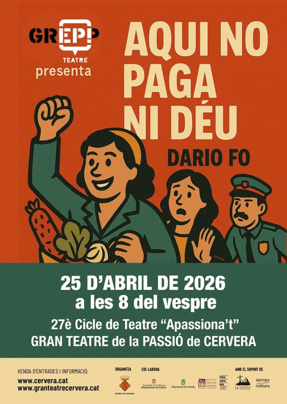 cartell Teatre 'Aquí no paga ni Déu!'