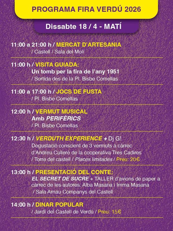 Programa matí Fira Verdú 2026