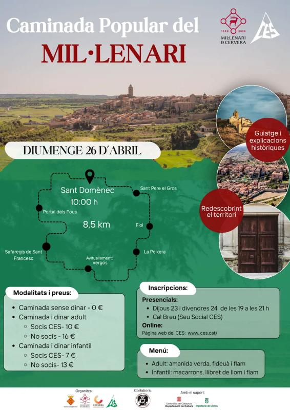 cartell Caminada popular del Mil·lenari de Cervera
