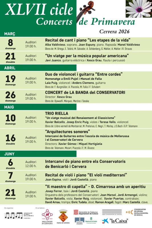 cartell Concert de Sant Jordi amb la Banda del Conservatori