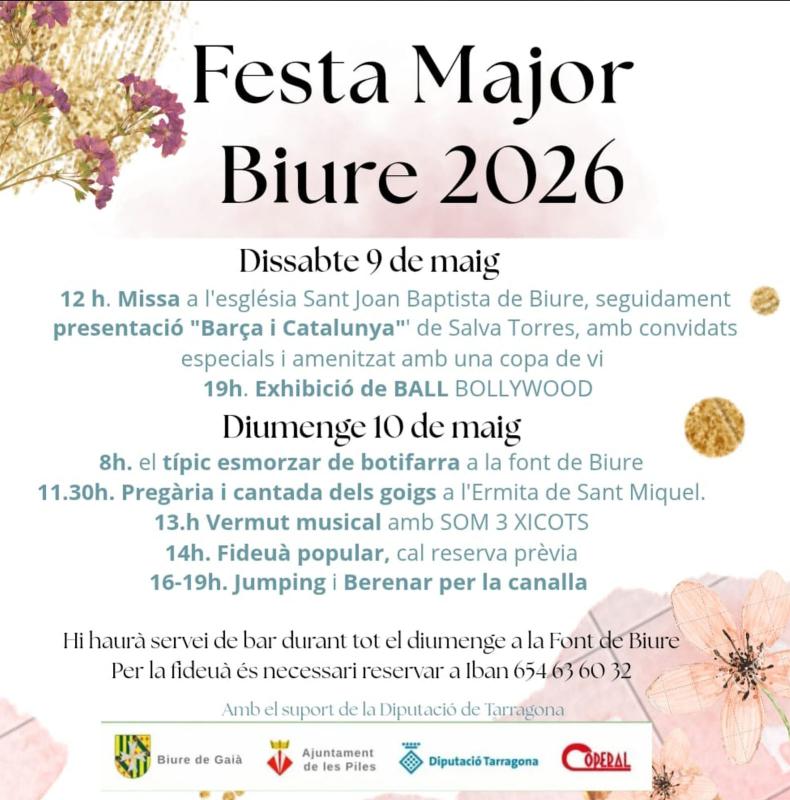 cartell Festa Major de Biure de Gaià 2026