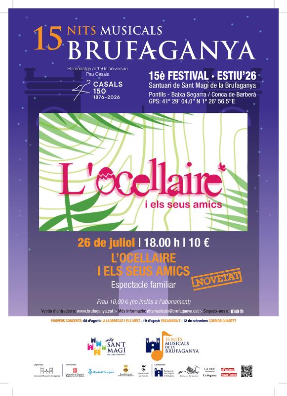 cartell Espectacle familiar 'L’ocellaire i els seus amics' - Rocamora i Sant Magí de la Brufaganya