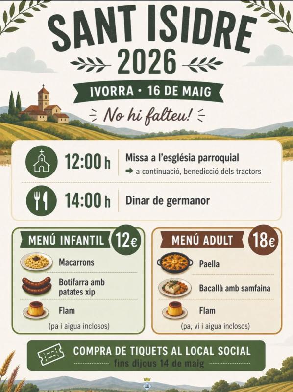 cartell Festa de Sant Isidre a Ivorra 2026 cartell Festa de Sant Isidre a Ivorra 2026