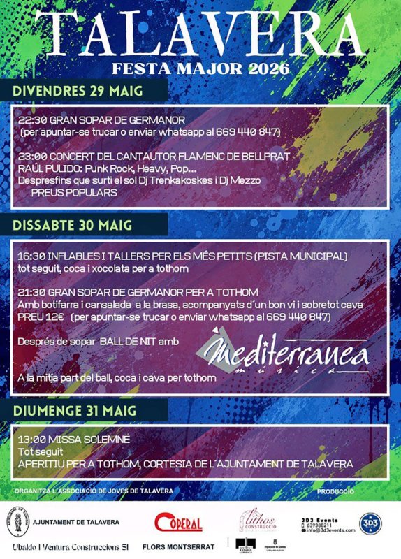 cartell Festa Major de Talavera 2026 cartell Festa Major de Talavera 2026