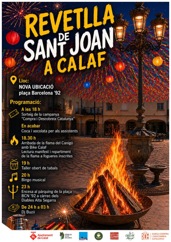cartell Revetlla de Sant Joan 2026 a Calaf cartell Revetlla de Sant Joan 2026 a Calaf