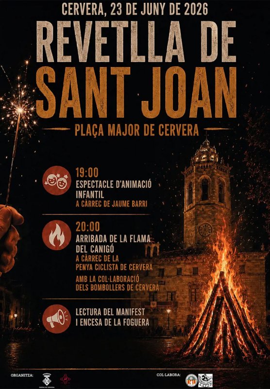 cartell Revetlla de Sant Joan 2026 a Cervera