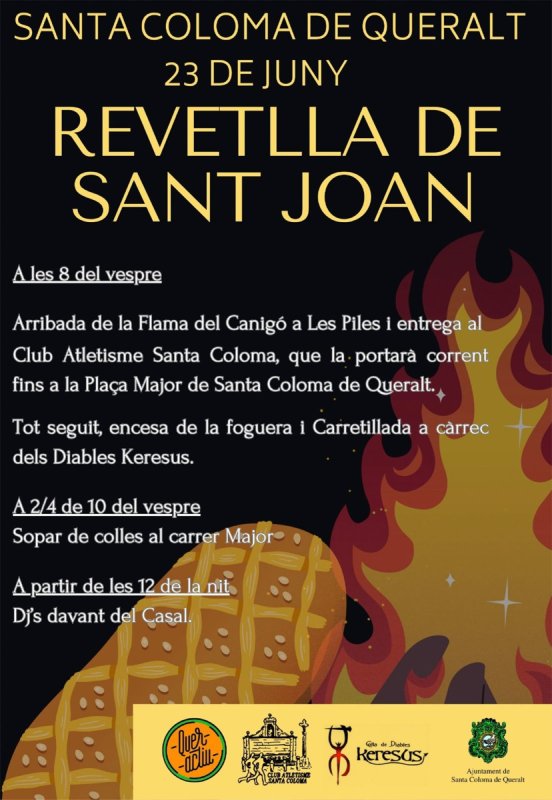 cartell Revetlla de Sant Joan 2026 a Santa Coloma de Queralt