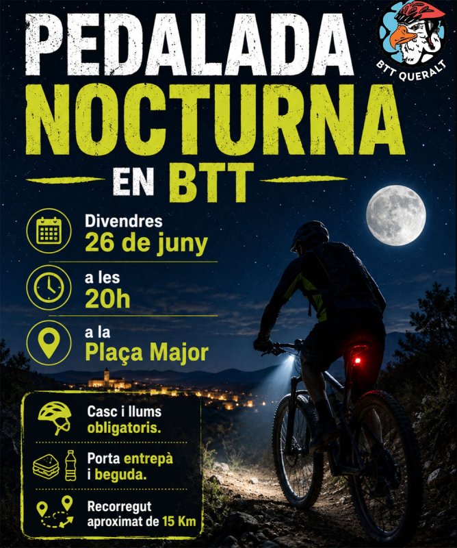 cartell Pedalada nocturna en BTT