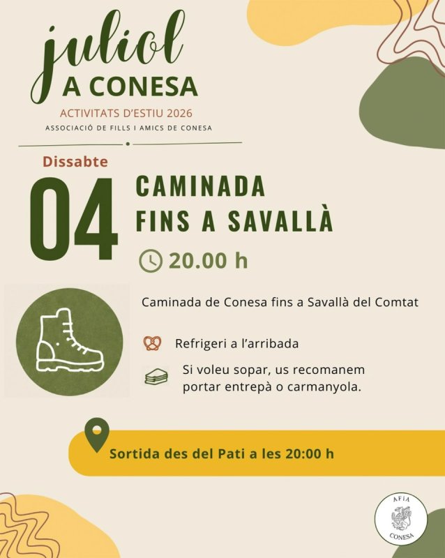 cartell Caminada fins a Savallà del Comtat