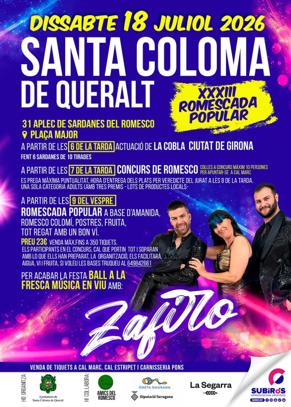 cartell XXXIII Romescada Popular - Santa Coloma de Queralt