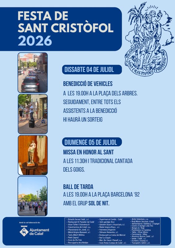 cartell Festa de Sant Cristòfol 2026 a Calaf