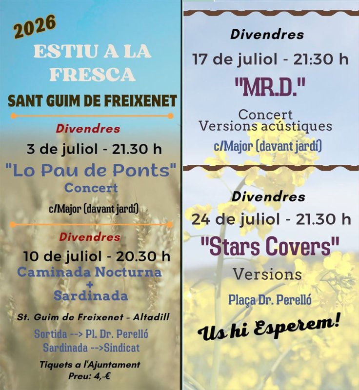 cartell Estiu a la Fresca 2026