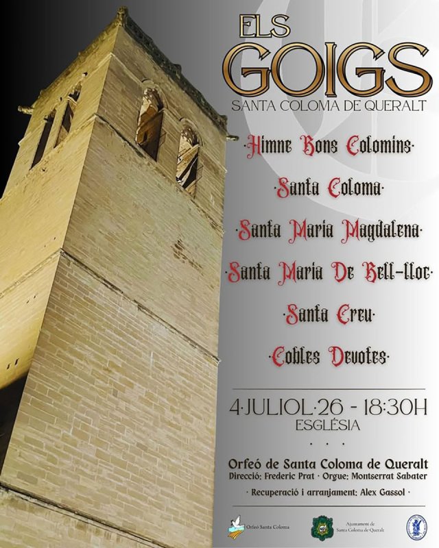 cartell Concert 'Els goigs de Santa Coloma de Queralt'