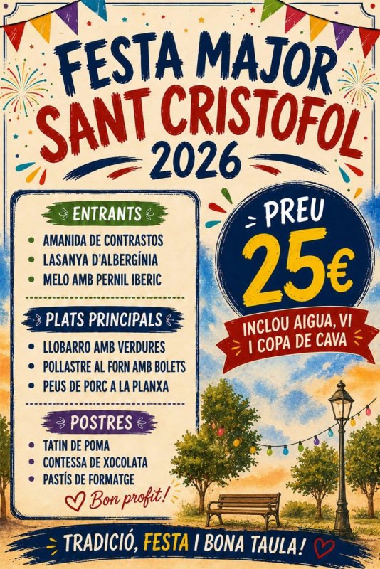 manú sopar Sant Cristòfol a Vallfogona de Riucorb 2026