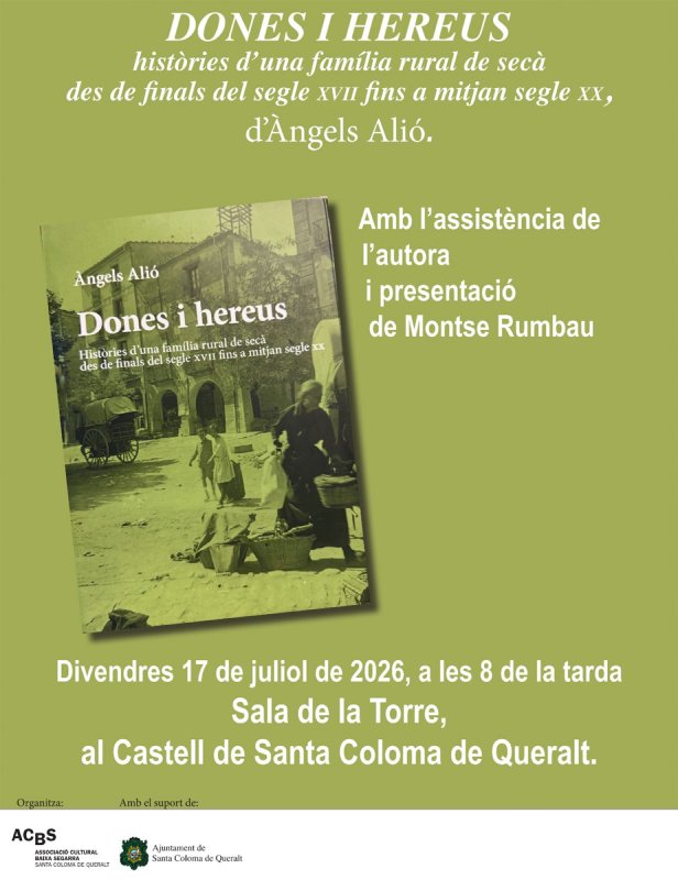 cartell Presentació del llibre 'Dones i hereus' d'Àngels Alió