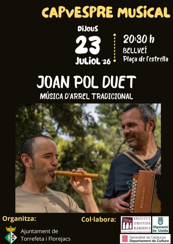 cartell Capvespre Musical 'Joan Pol Duet'