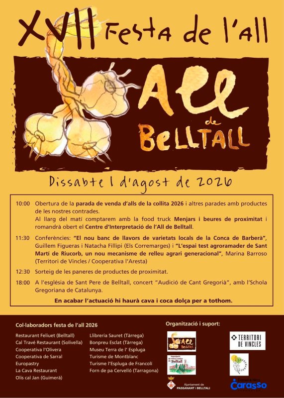 cartell XVIIa Festa de l'all de Belltall