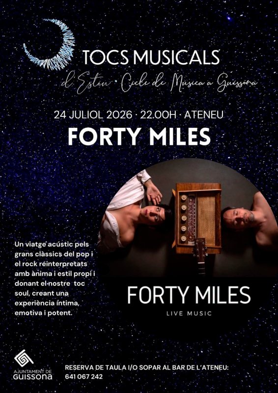 cartell Tocs musicals 'Forty Miles'